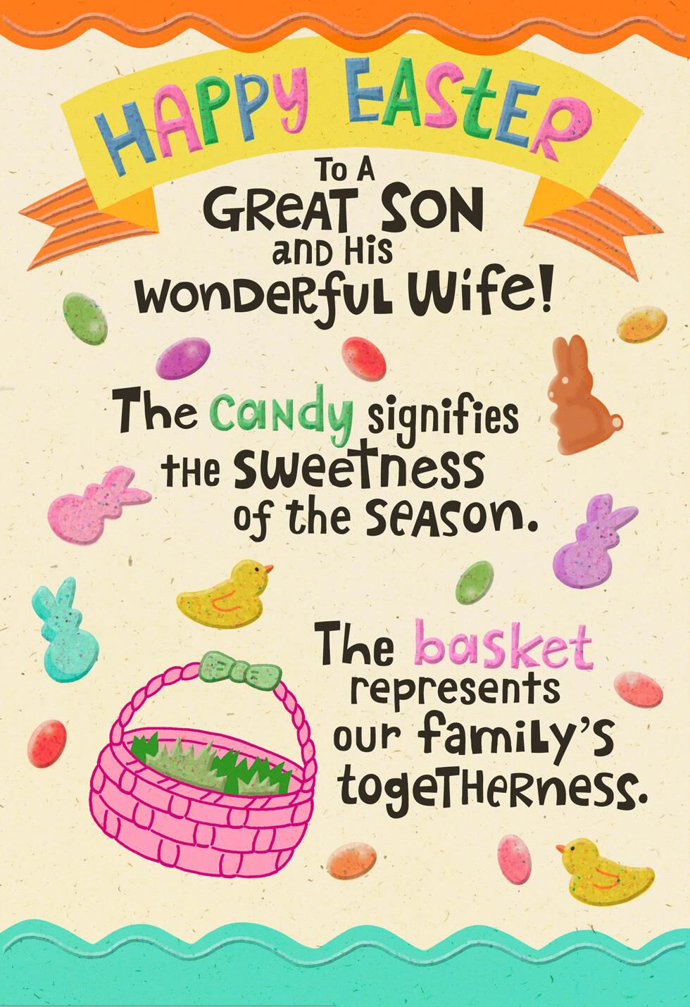 Candy and Nuts Pop-Up Easter Card Son and Wife