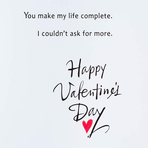 You Make My Life Complete Romantic Valentine's Day Card, , large image number 3