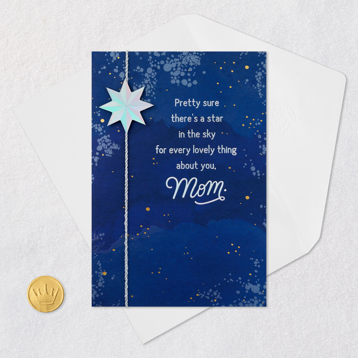 Star in Sky Mom Mother's Day Card Card Front with Envelope and Gold Seal image number 6