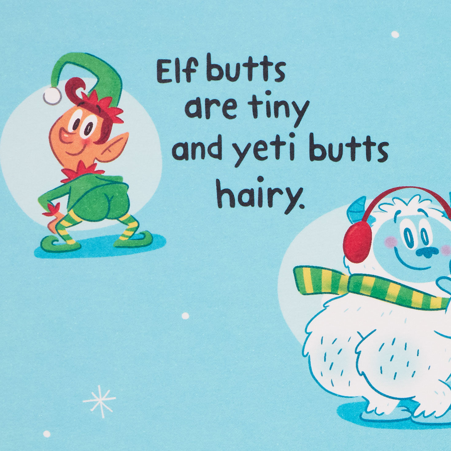 Cartoon Animal Butts Christmas Card Sentiment image number 2
