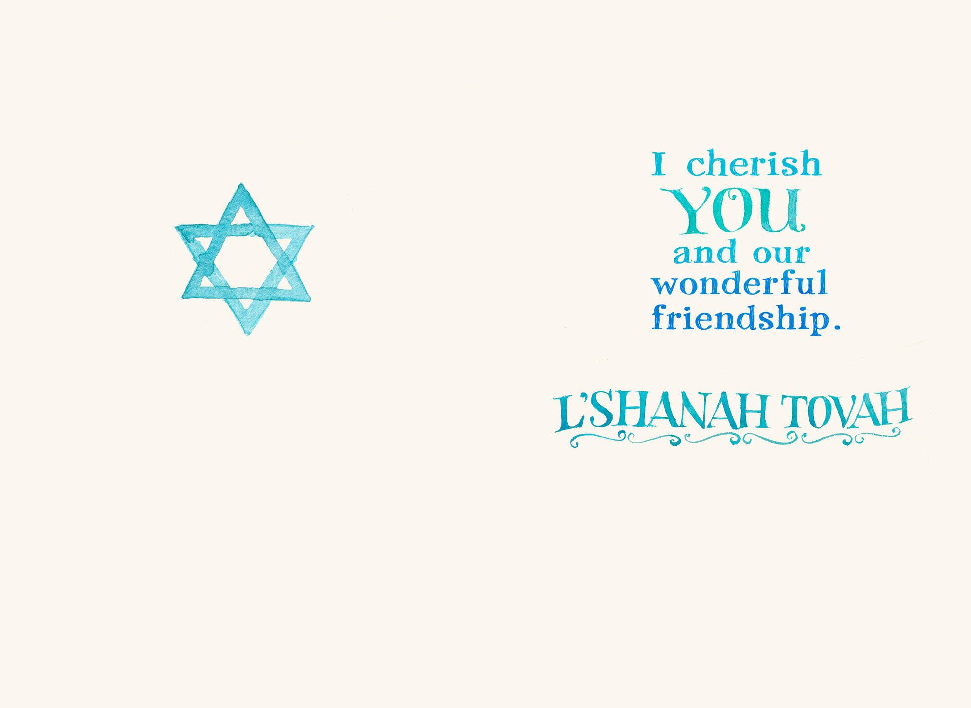 Watercolor L'Shanah Tovah Rosh Hashanah Card