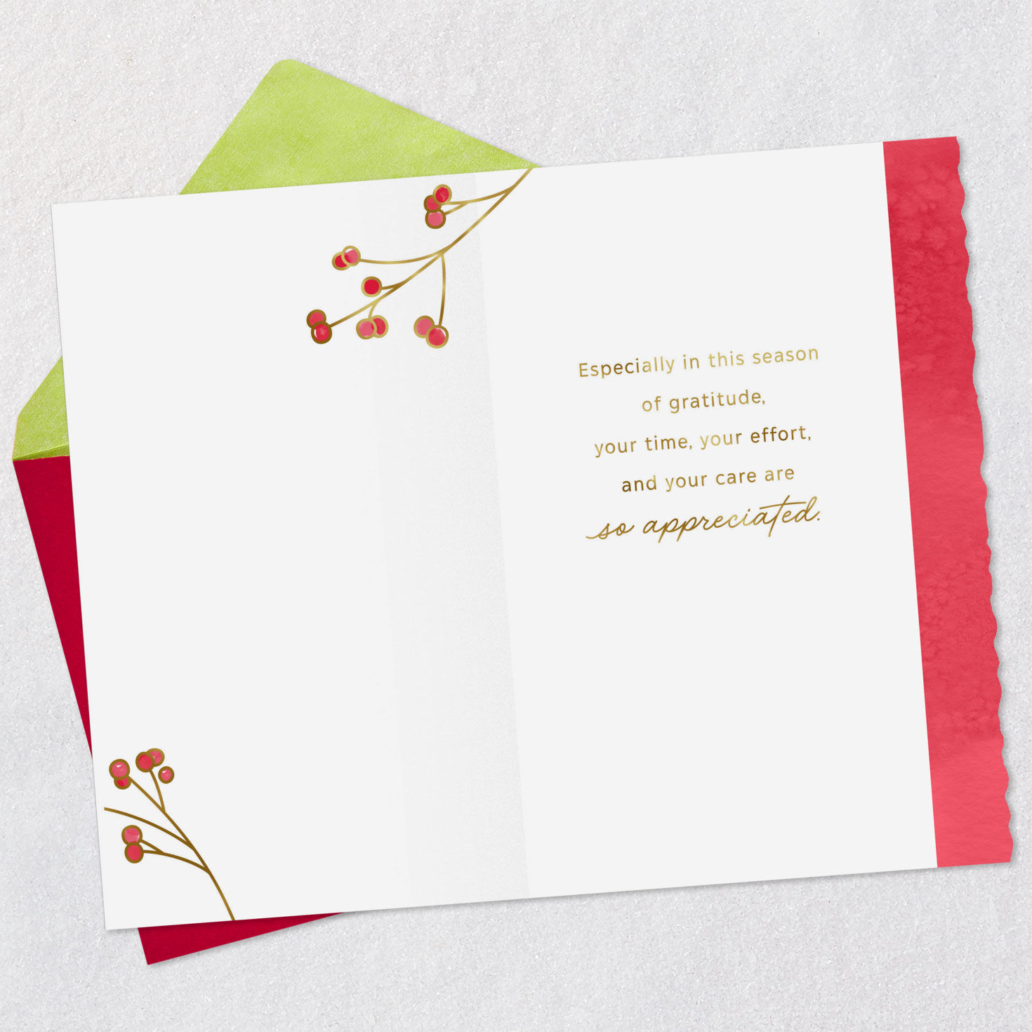 Green Ornament Christmas Card for Service Provider Open card with envelope image number 3
