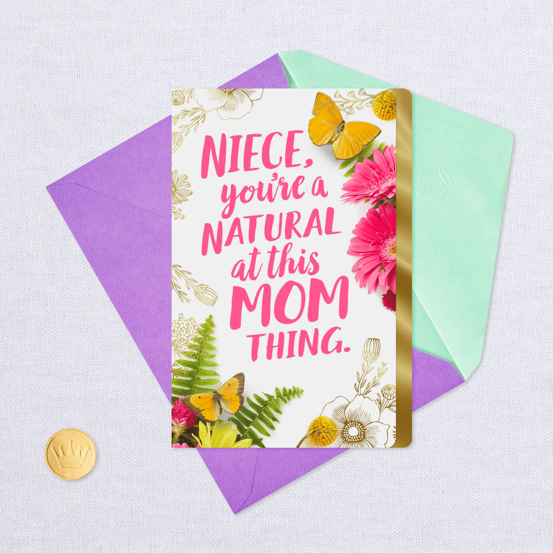 Flower and Butterfly Border Mother's Day Card for Niece Greeting Cards Hallmark