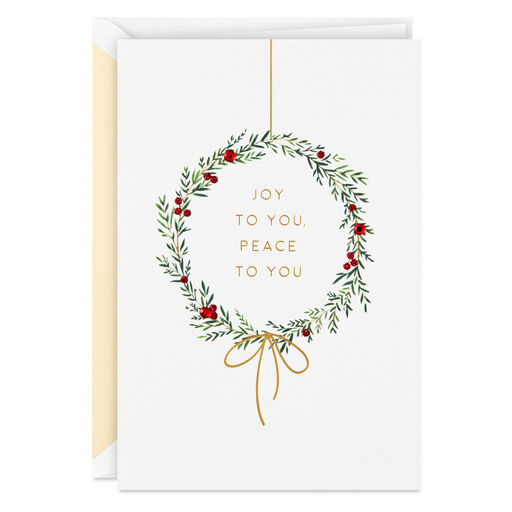 Illustrated Wreath Boxed Christmas Cards, Pack of 10, 