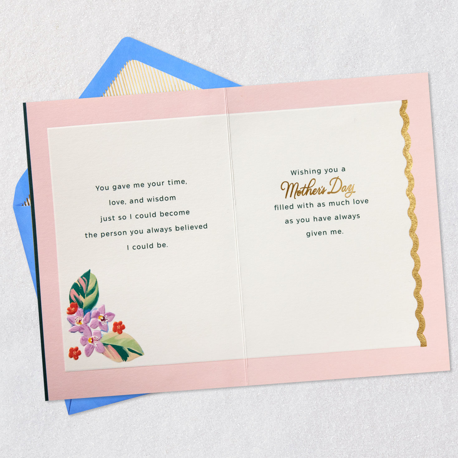 Floral Border Lacey Chabert Mom Mother's Day Card Open card with envelope image number 4