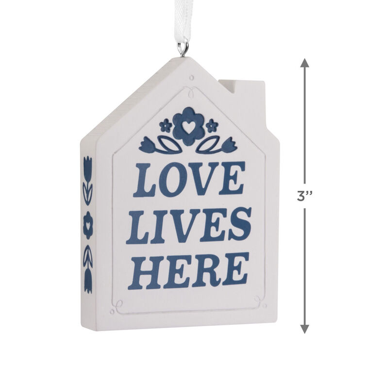 Love Lives Here White House Christmas Ornament measurement image number 3