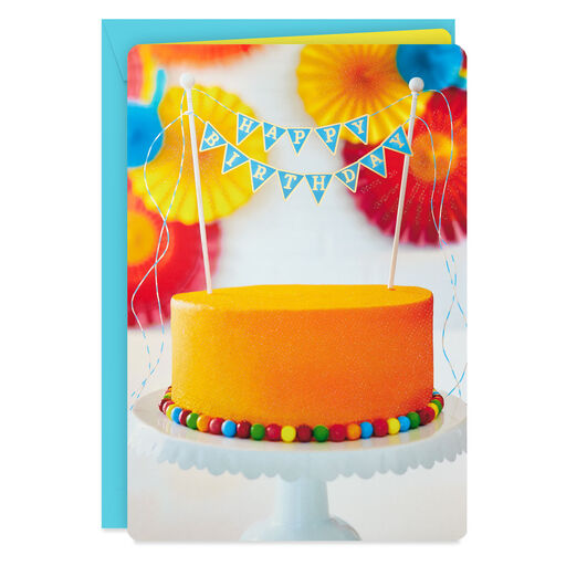 16" Happy Birthday Cake Jumbo Birthday Card, 