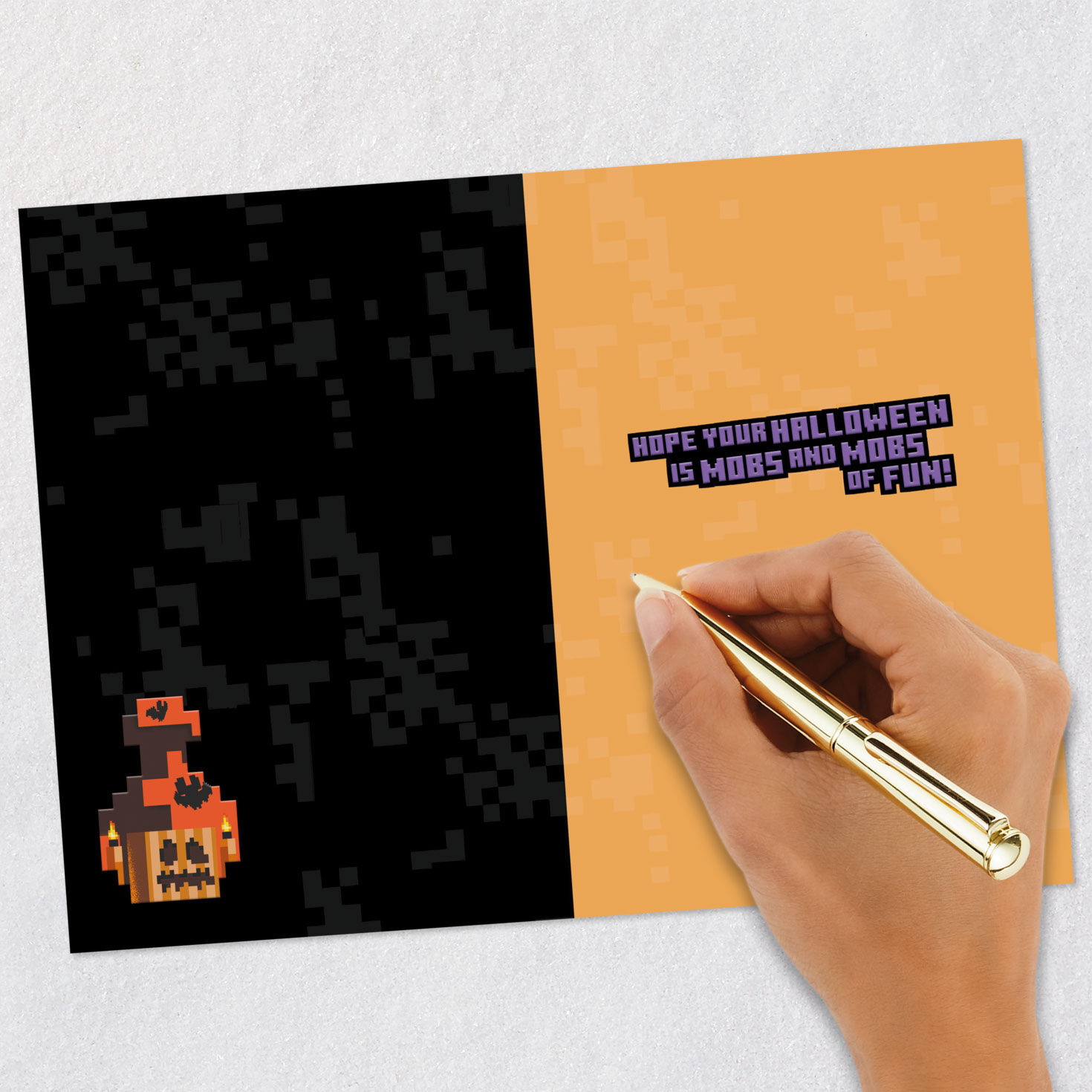 Minecraft Zombies and Creepers Halloween Card for Grandson Signing card image number 6