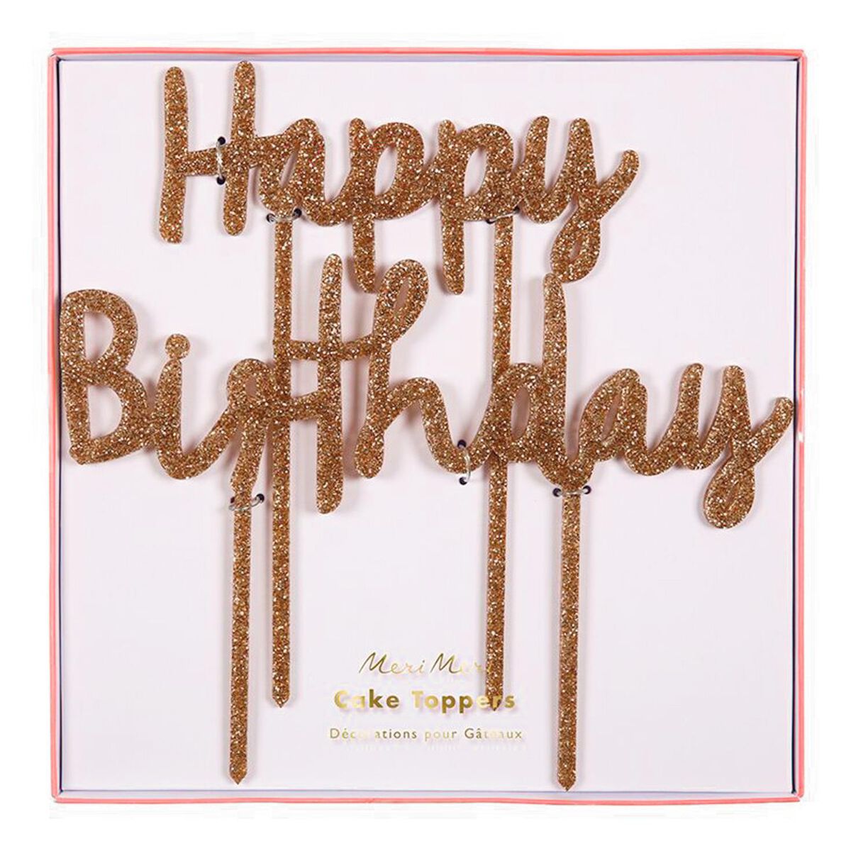 Happy Birthday Acrylic Cake Toppers, Set of 2 Cake Toppers & Candles