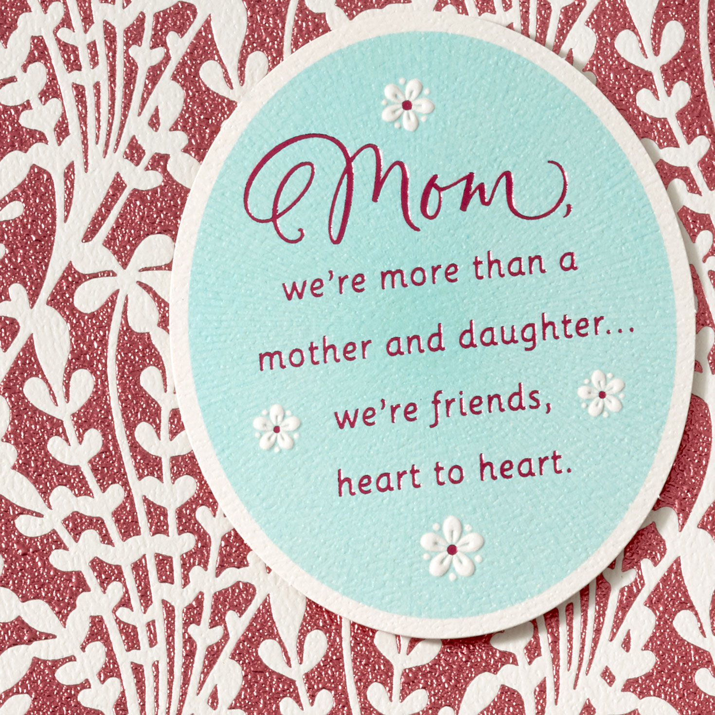 Pink and White Flowers Mom Mother's Day Card From Daughter card front detail image number 5