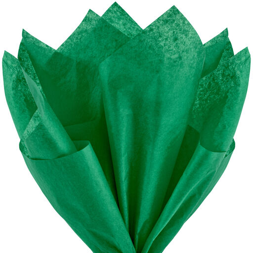 Solid Dark Green Tissue Paper, 12 sheets, Green