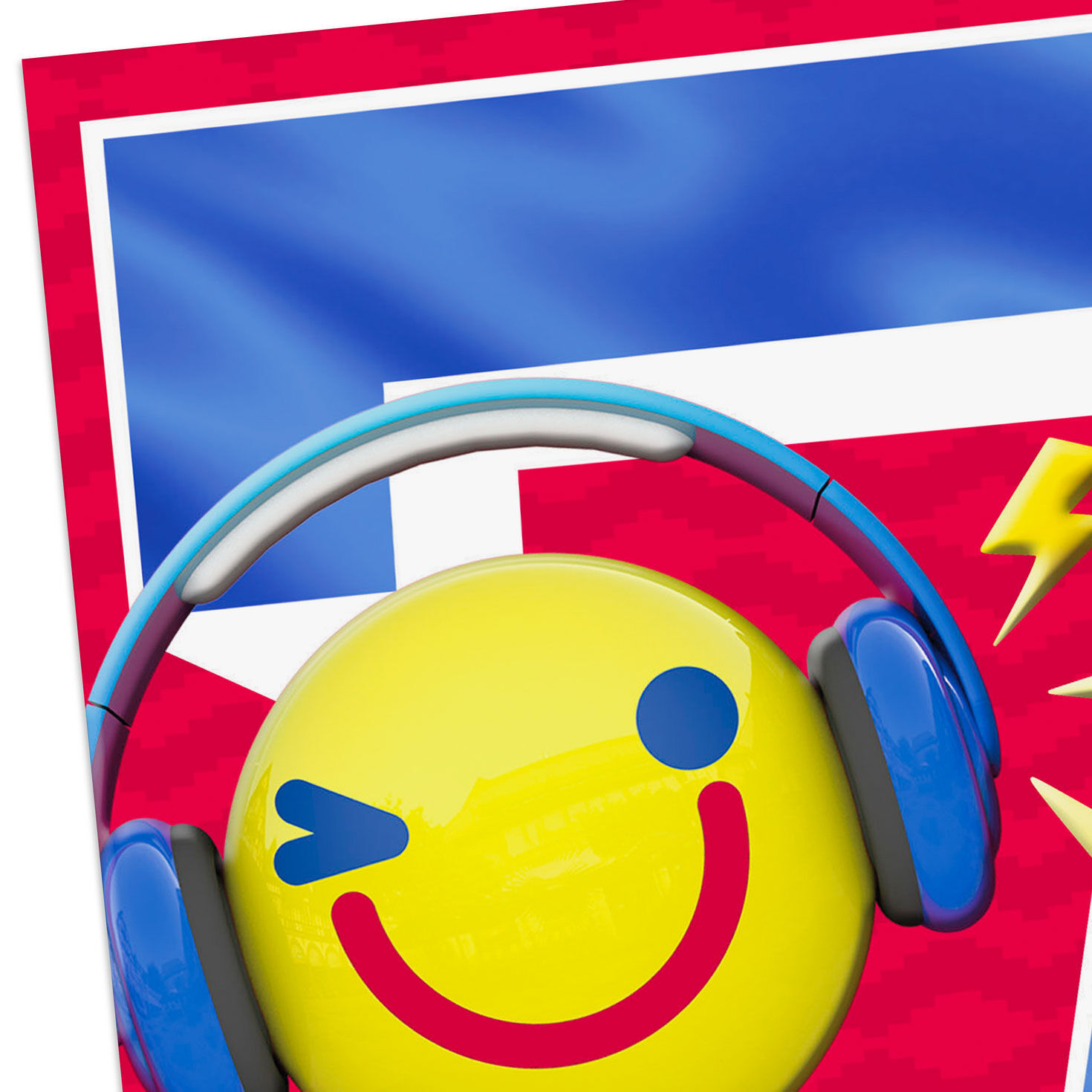 Smiley Face With Headphones 7th Birthday Card Card Front Detail image number 4