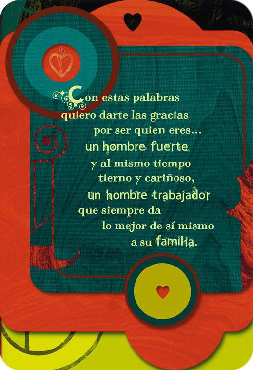For the Man I Love Romantic Spanish-Language Father's Day Card, , large image number 1