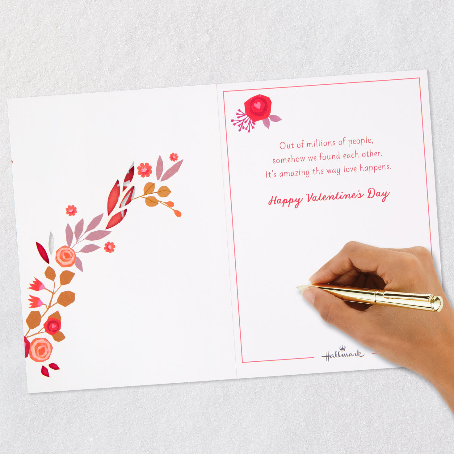 Flower Box 3D Pop-Up Music Light Valentine's Day Card signing ard image number 6