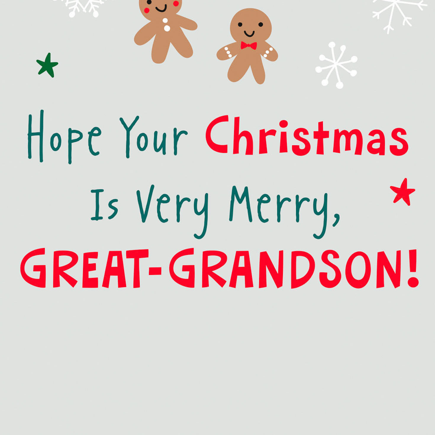 Santa in Fire Truck Great-Grandson Christmas Card Sentiment image number 3