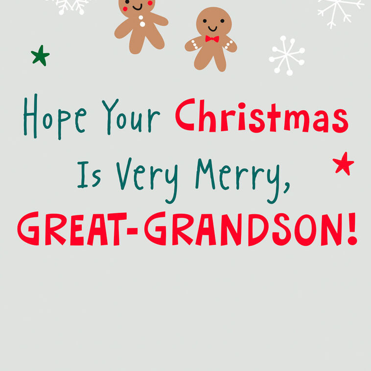 Santa in Fire Truck Great-Grandson Christmas Card Sentiment image number 3