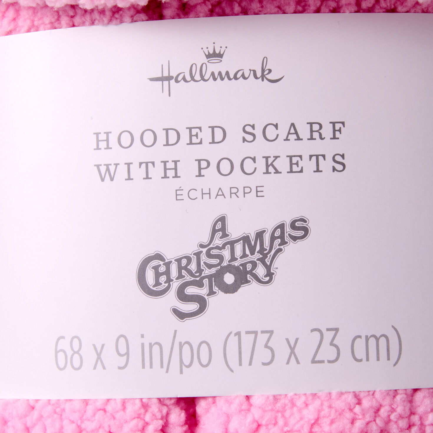 Ralphie's Pink Bunny Suit Hooded Scarf With Pockets package back image number 7
