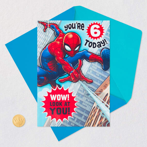 Marvel Spider-Man Amazing Hero Pop-Up 6th Birthday Card, , large image number 6