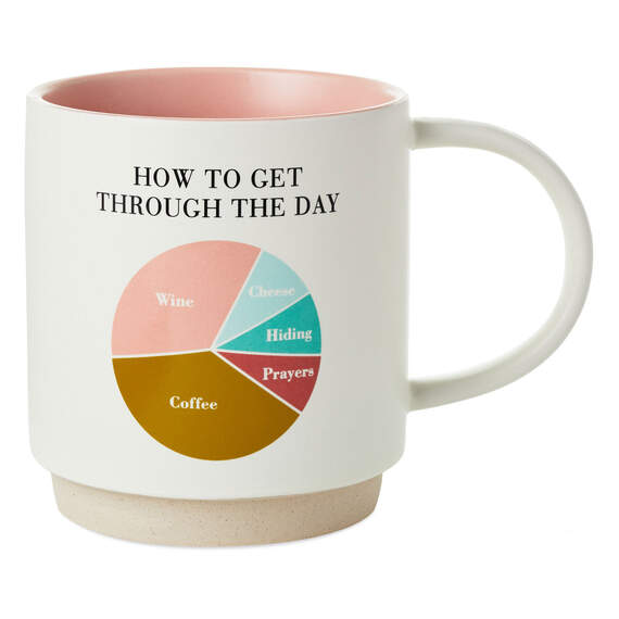 Get Through the Day Pie Chart Funny Mug, 16 oz.