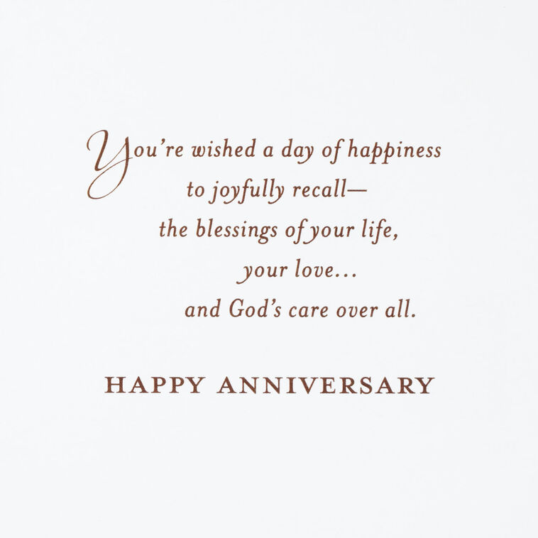 Painted Cream and Pink Flowers Anniversary Card  image number 2