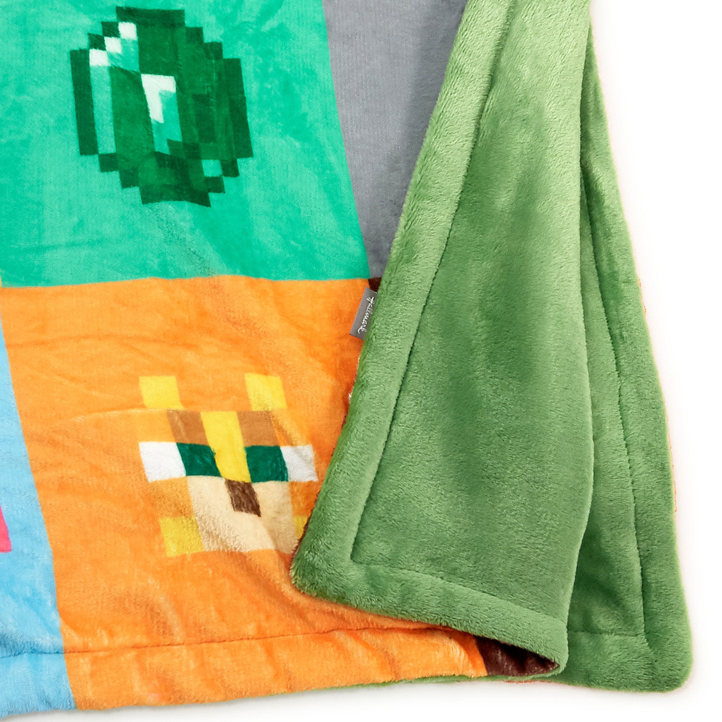 Minecraft Game Icons in Colorful Grid Fleece Blanket closeup view image number 3
