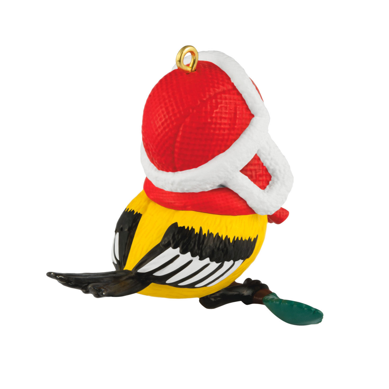 Yellow Bird in Hat and Scarf Keepsake Ornament Back image number 6