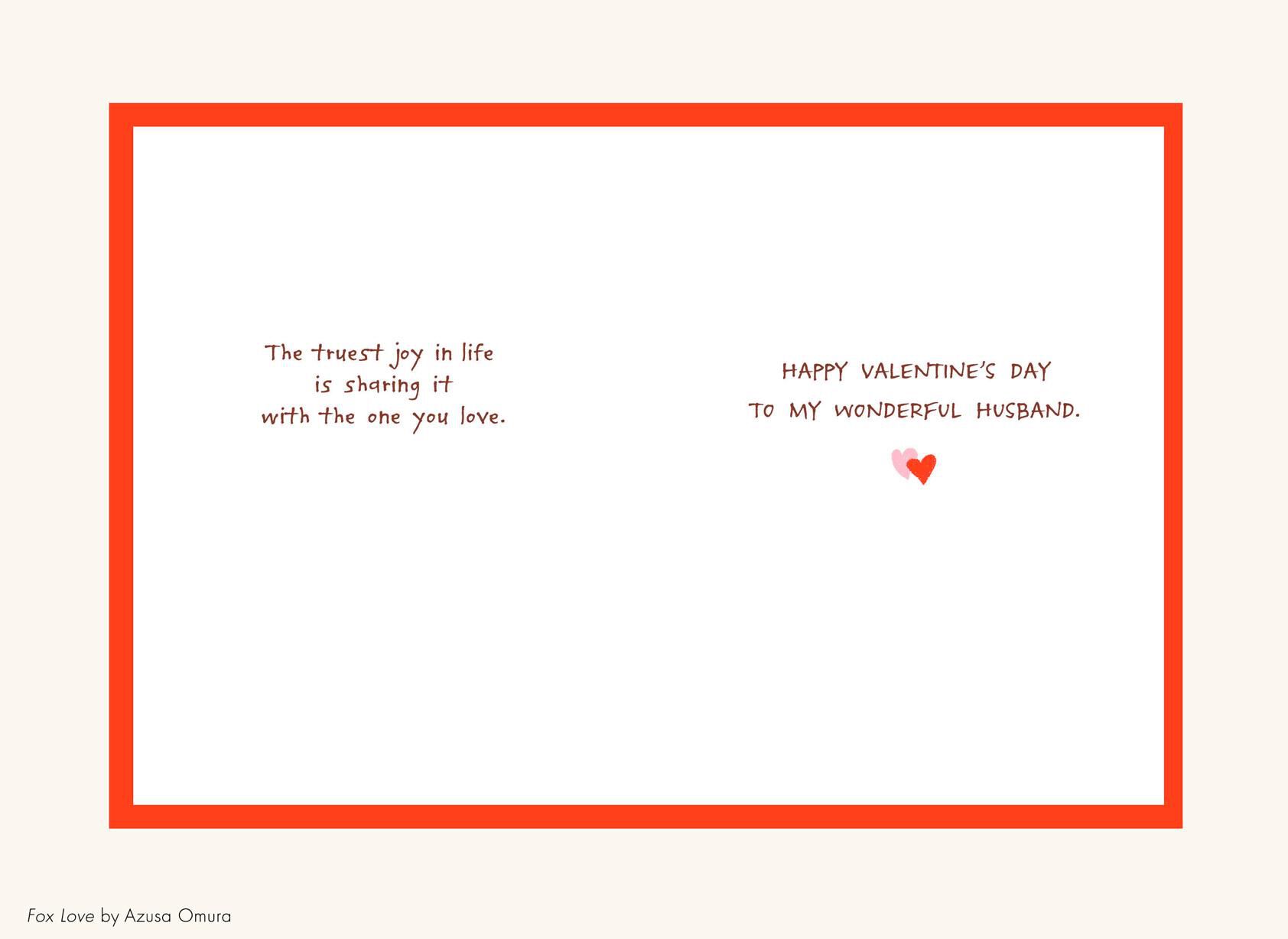 Fox Love Valentine's Day Card for Husband