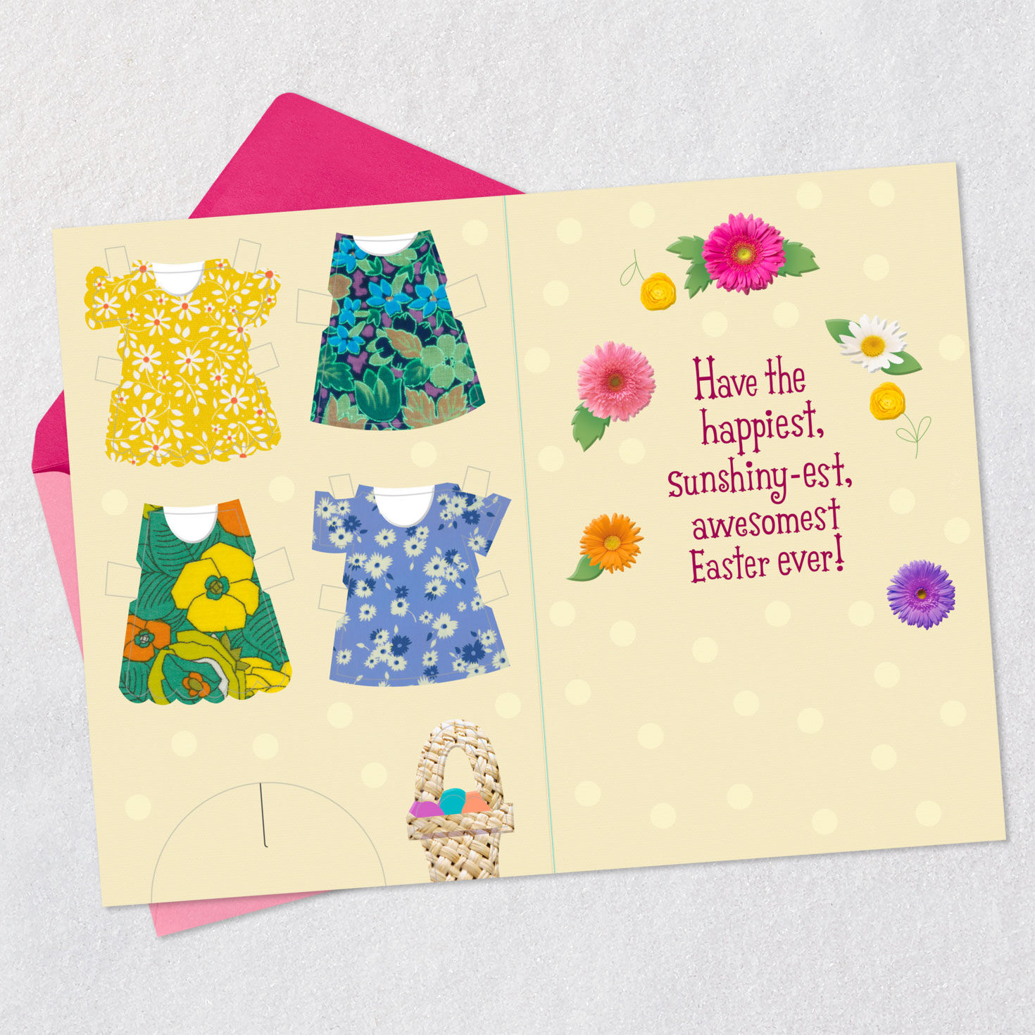 To a Cute, Cool Girl Easter Card for Kids With Paper Doll, , large image number 6