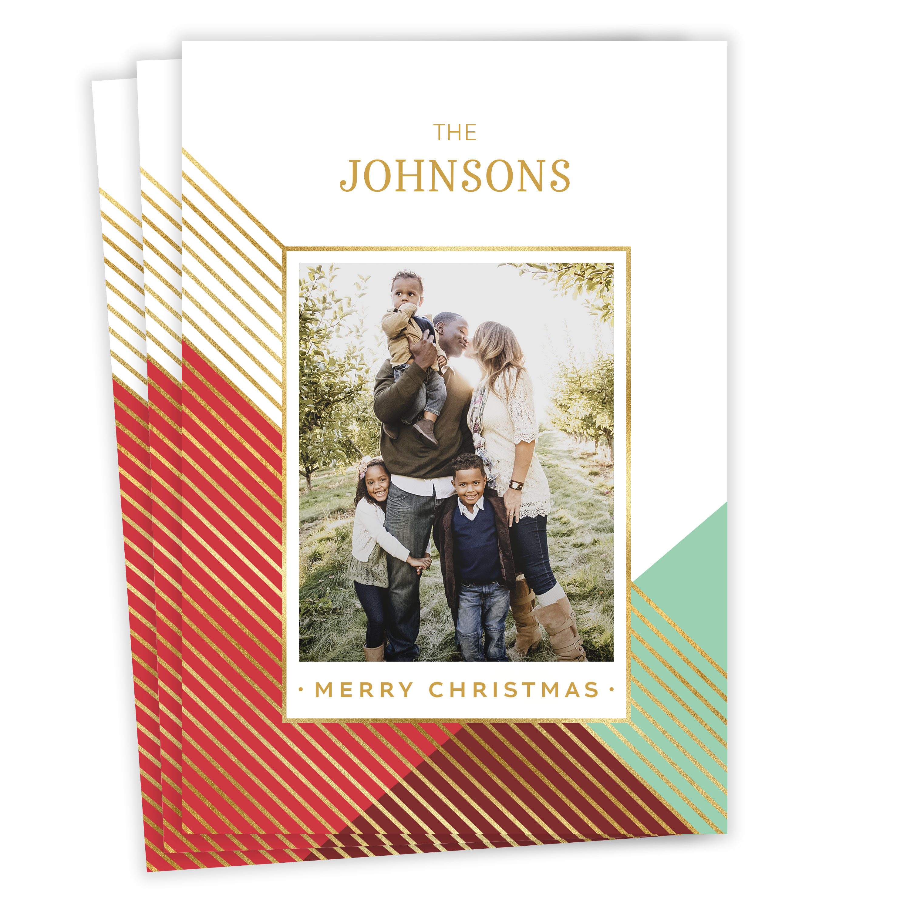 Modern Merry Flat Christmas Photo Card