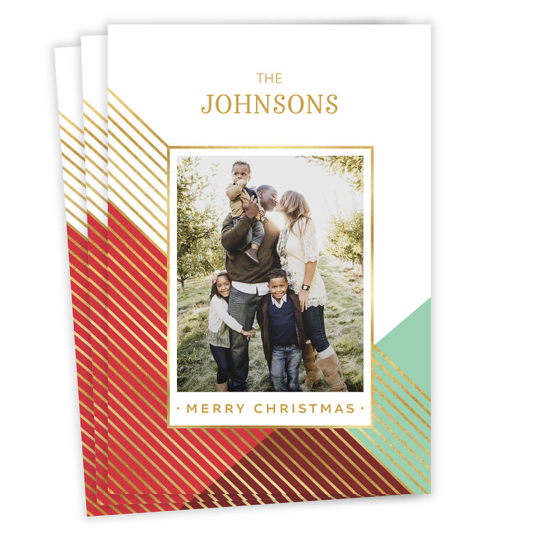Modern Merry Flat Christmas Photo Card