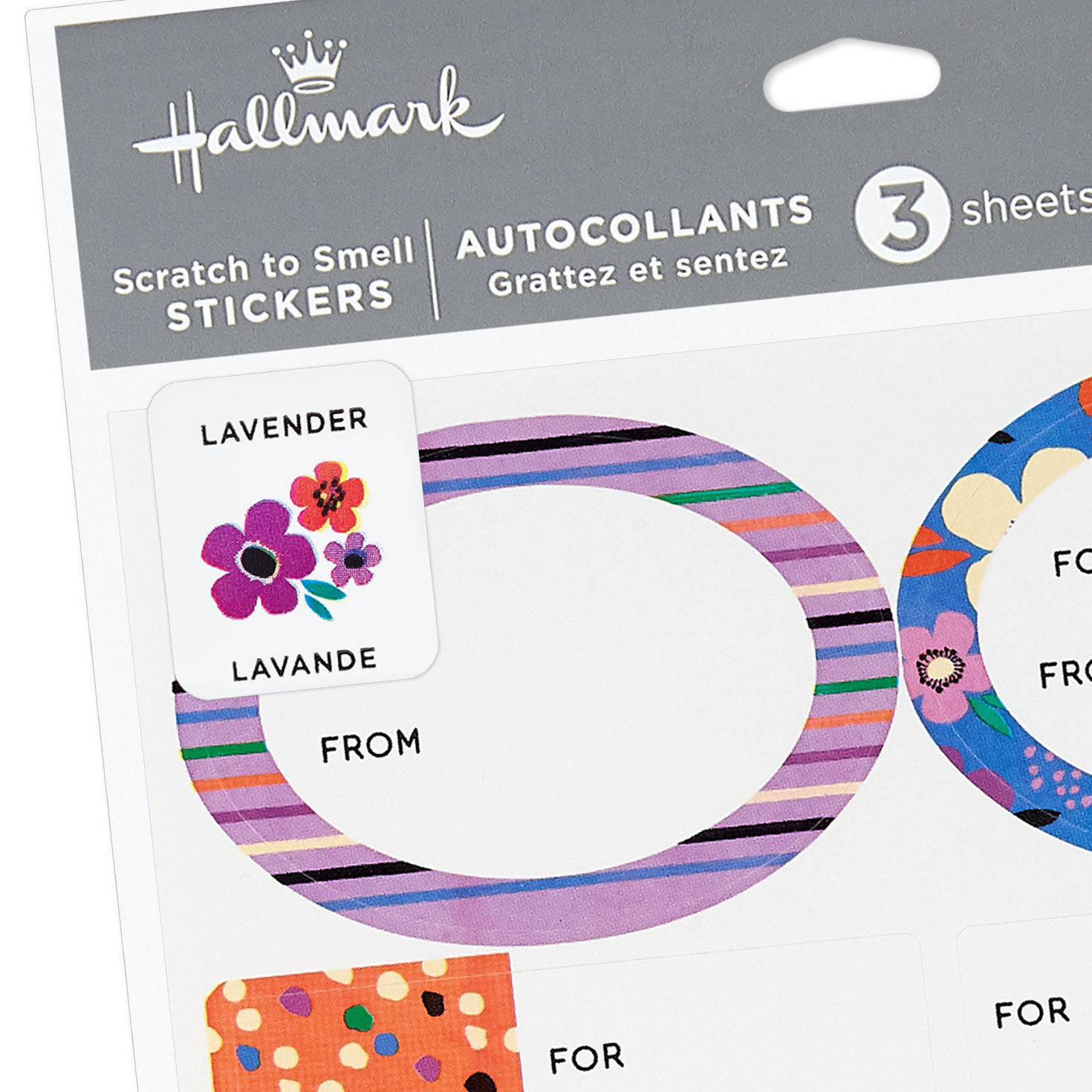 Lavender-Scented Colorful Floral Gift Tags/Stickers detail image number 4