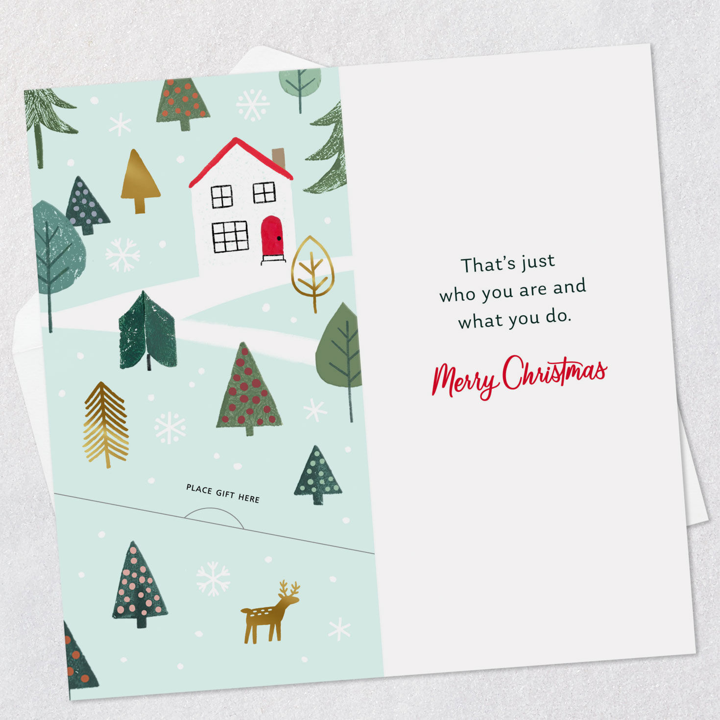 Red Truck with Trees Son Christmas Gift Card Holder Open card with envelope image number 4