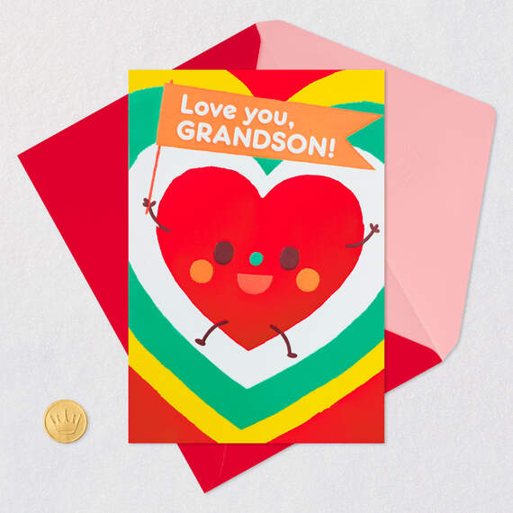Oh-So-Bright Pop-Up Valentine's Day Card for Grandson, , large image number 6