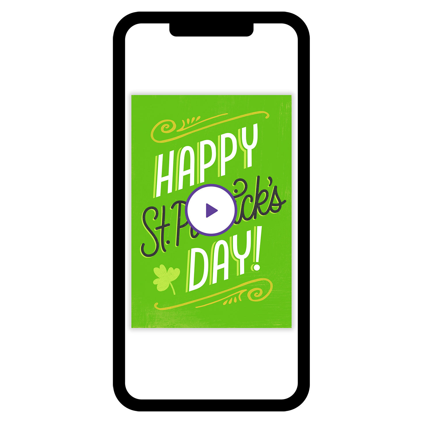 Fun Lettering on Green Personalized St. Pat's Card phone with card front image number 7
