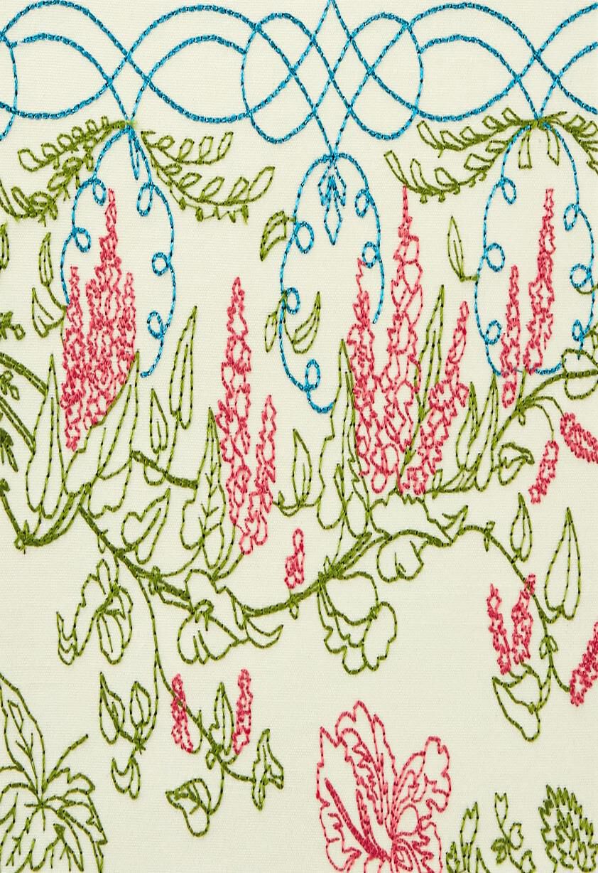 Embroidered Flowers Blank Card