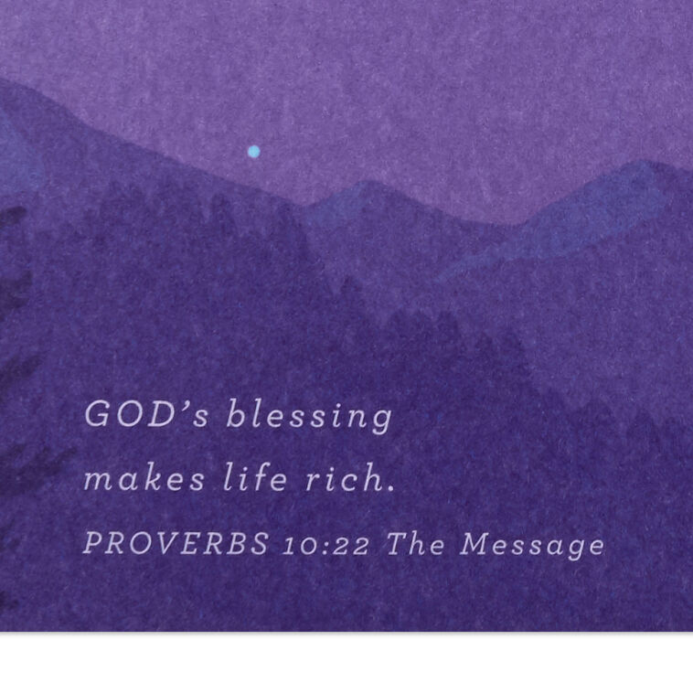 Campfire in Wooded Lake at Night Religious Anniversary Card  image number 3