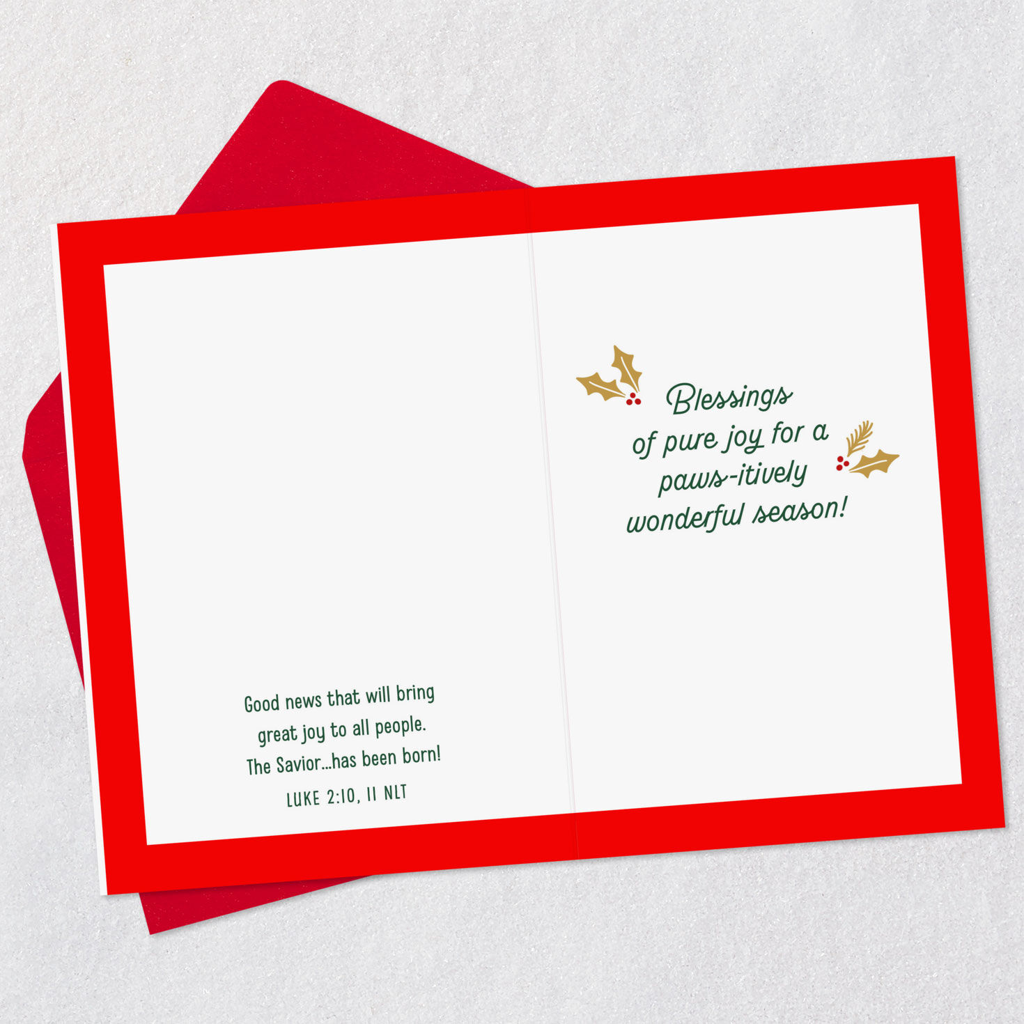 Funny Dog with Gifts Religious Christmas Card Open card with envelope image number 4