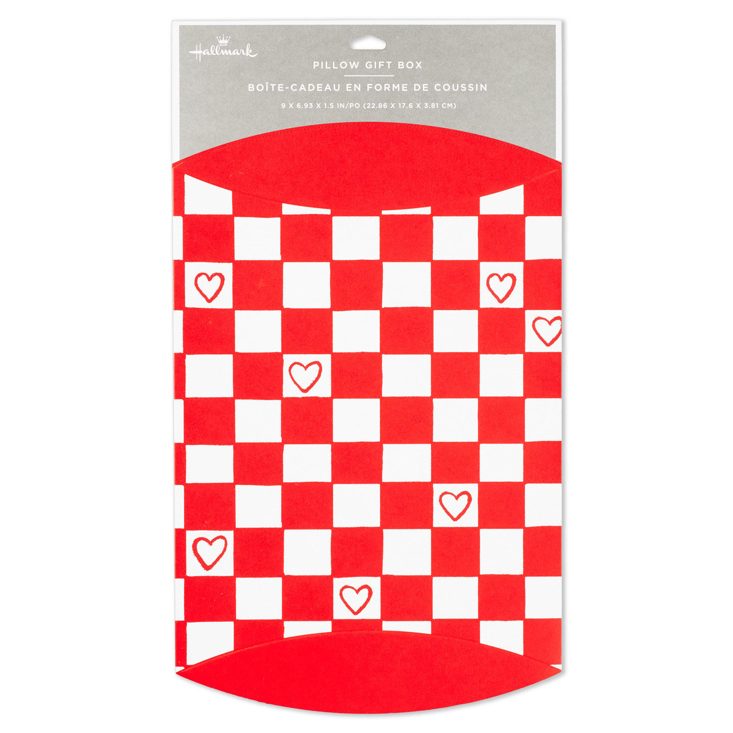 Red and White Check Extra-Large Valentine's Day Pillow Box, , large image number 6