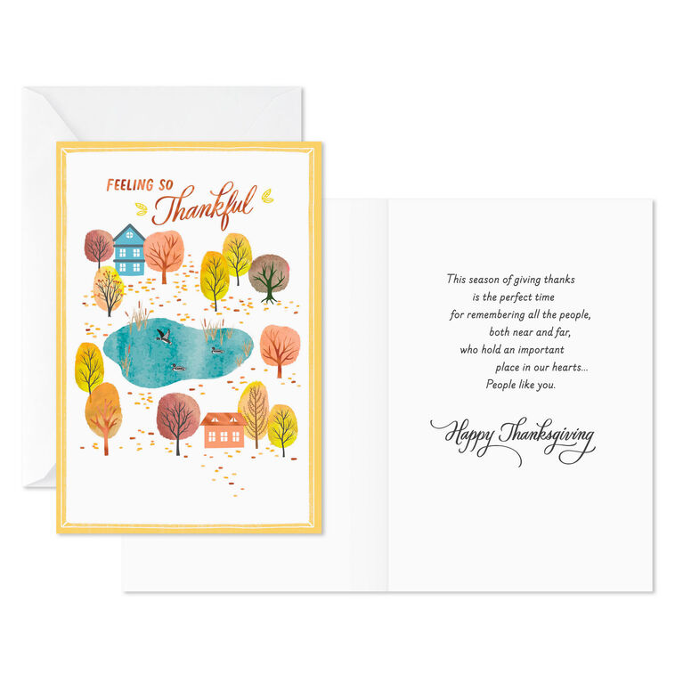 Rustic Landscape With Pond Thanksgiving Cards Pack Card Front with Sentiment image number 2