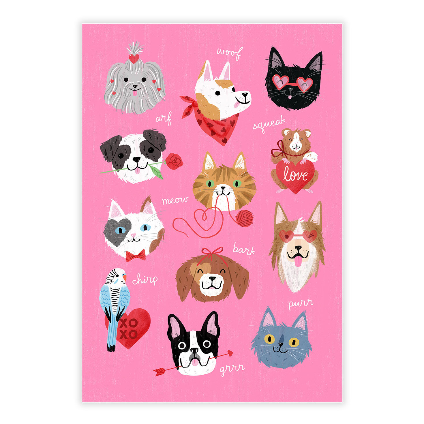 Pet Faces Personalized Valentine's Day Card front image number 2