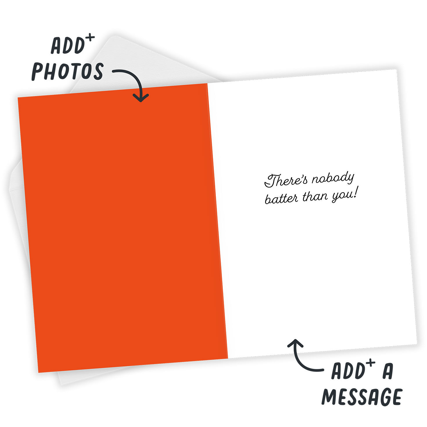 Churro Super Hero Personalized Thank You Card Open Card with Envelope indicating personalization image number 3