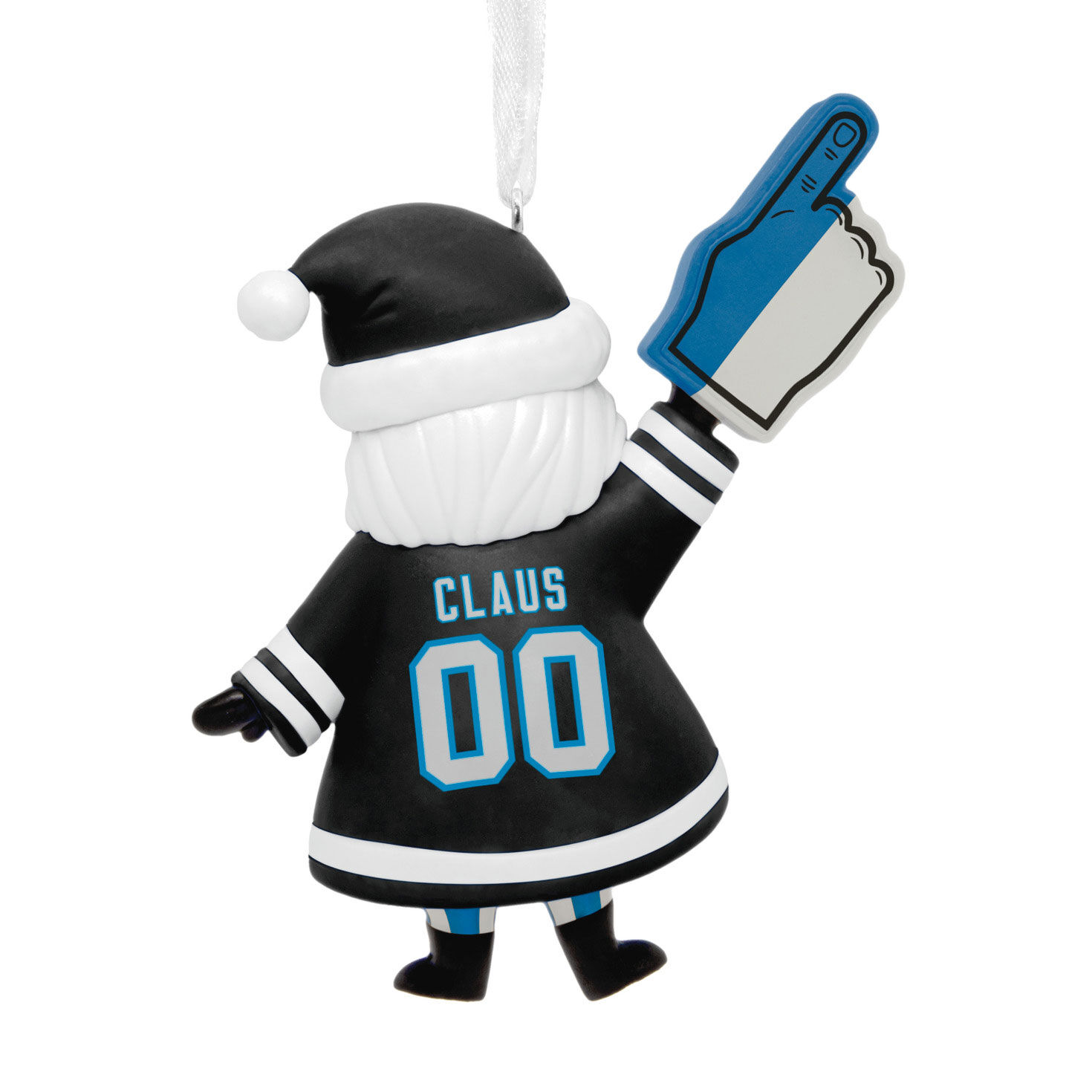 Carolina Panthers Santa Fan Christmas Ornament back image number 6
