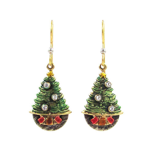 Silver Forest Presents Under the Tree Metal Teardrop Earrings, 