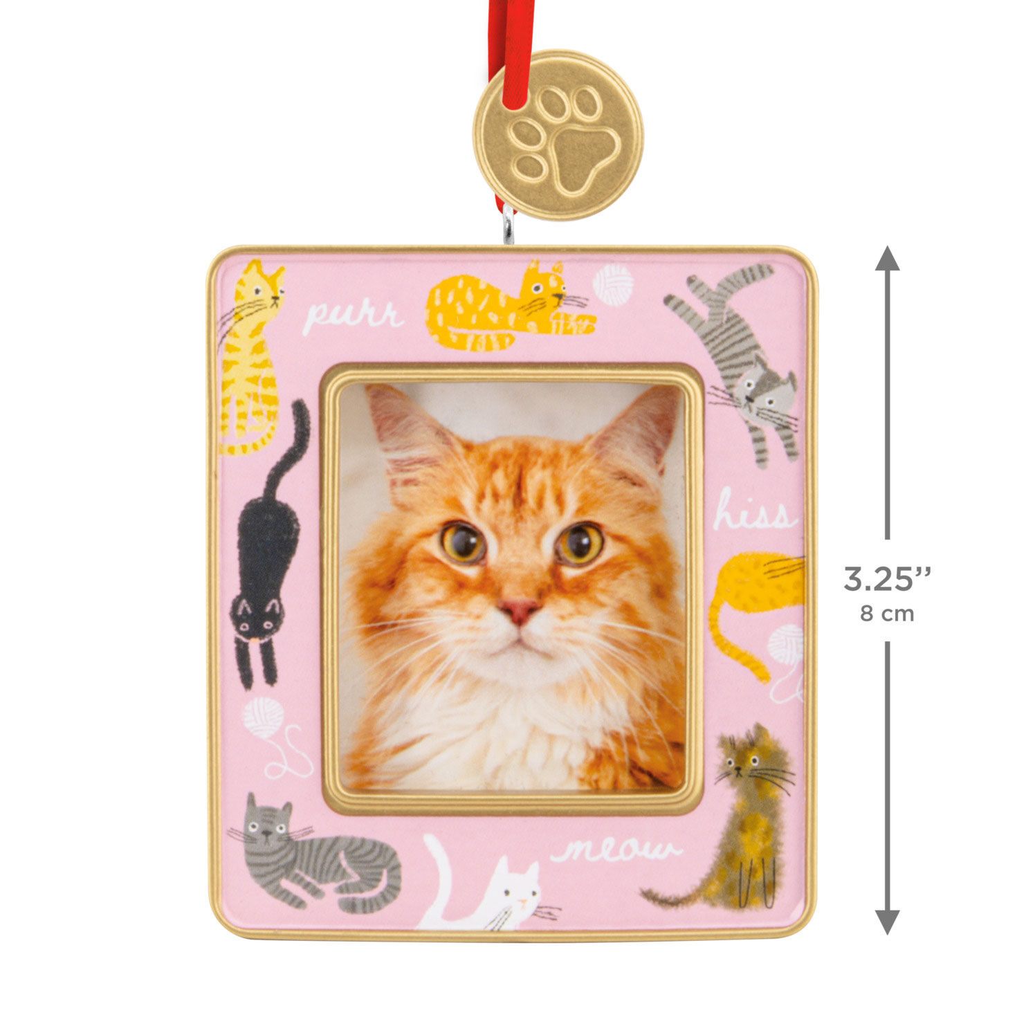 Cats on Pink Photo Frame Christmas Ornament  image number 3