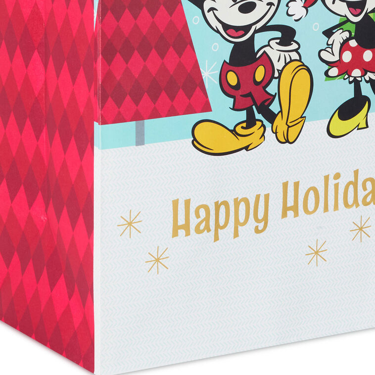 Disney Mickey and Minnie Large Christmas Gift Bag Base/Side Detail image number 5