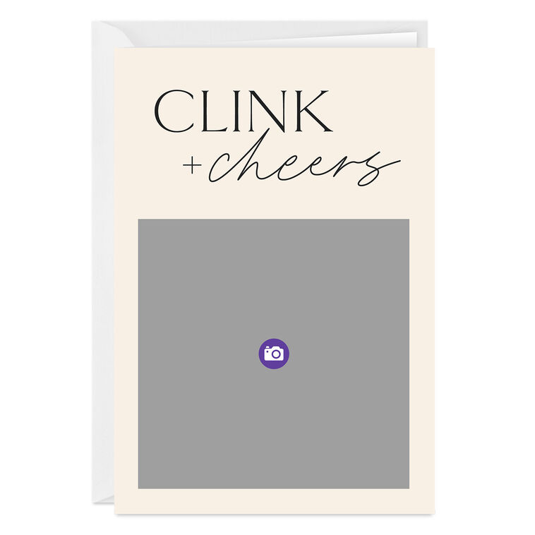 Personalized Clink and Cheers Congratulations Photo Card  image number 3