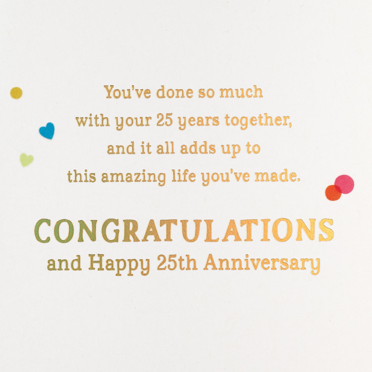 Colorful Confetti 25th Anniversary Card for Couple  image number 3