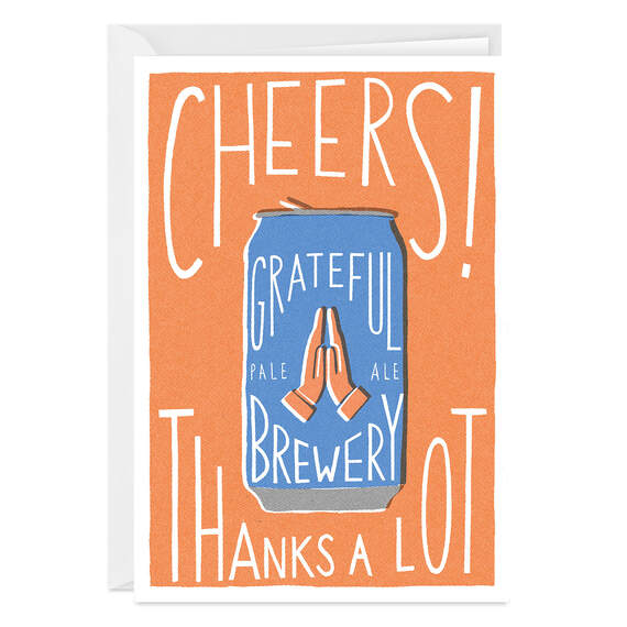 Cheers Beer Can Fun Folded Thank-You Photo Card
