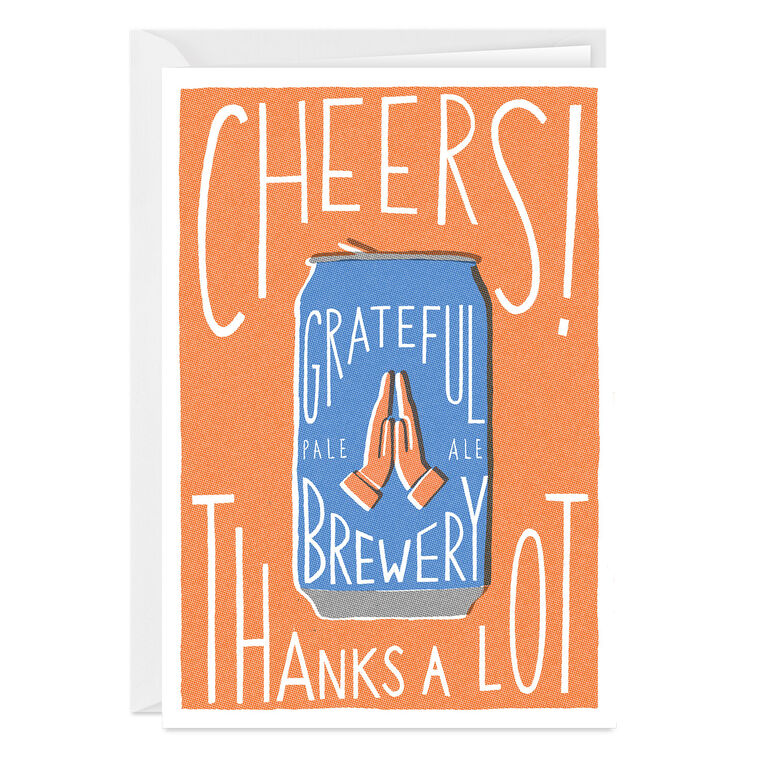 Cheers Beer Can Fun Custom Thank-You Card