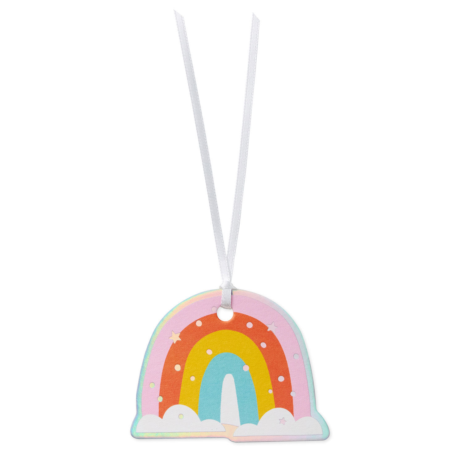 Rainbow on Clouds Die-Cut Gift Tag